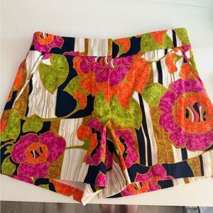 Trina Turk High-Waist Floral Shorts - Pink, Green & Orange NWT